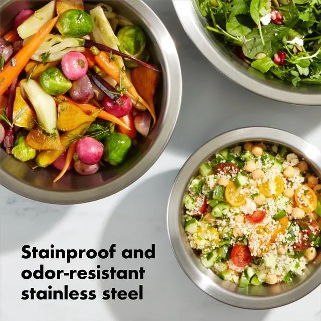Alt view image 4 of 7 - Good Grips 3-Piece Stainless-Steel Mixing Bowl Set