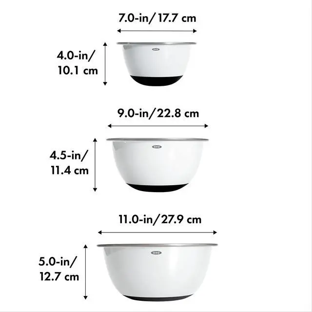 Alt view image 6 of 7 - Good Grips 3-Piece Stainless-Steel Mixing Bowl Set