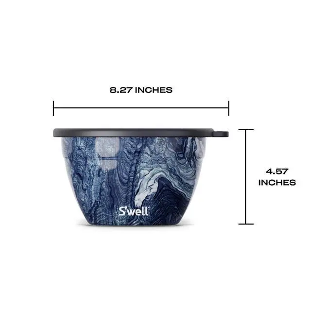 Alt view image 4 of 5 - Stainless Steel 64oz Salad Bowl Kit, Azurite Color, Includes 2oz Condiment Container and Removable Tray, Leak-Proof, Easy to Clean, Dishwasher Safe