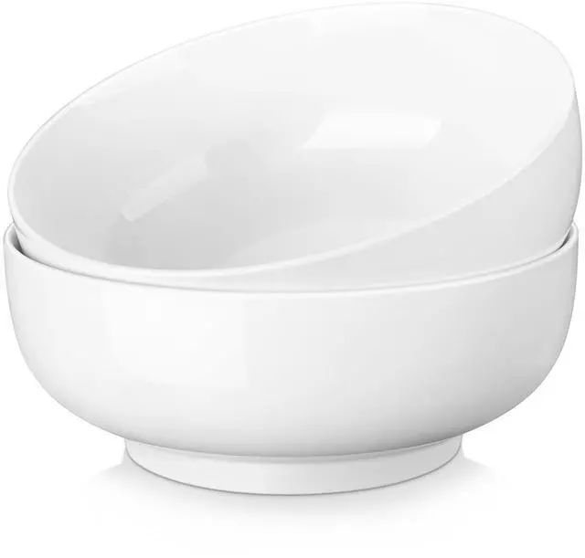 Main image of Serving Bowls, 114 OZ(10") Extra Large Salad Bowls Set of 2, Porcelain White Serving Bowls for Salad, Soup, Pasta and Dinner, Large Ceramic Bowl Set for Entertaining, Series REGULAR