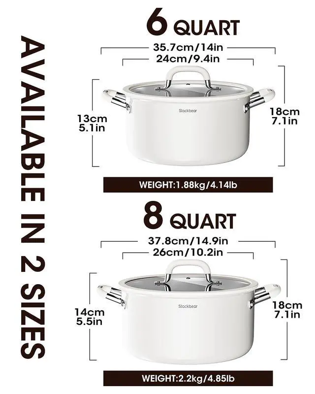 Alt view image 2 of 5 - Stockpot 6 Quart, Tri-Ply 18/10 Stainless Steel Stock Pot with Lid, Induction Ready Cooking Pot for All Cooktops, Dishwasher Safe Soup Pot for Kitchen, Home, Gift for Cooker Mom and Dad
