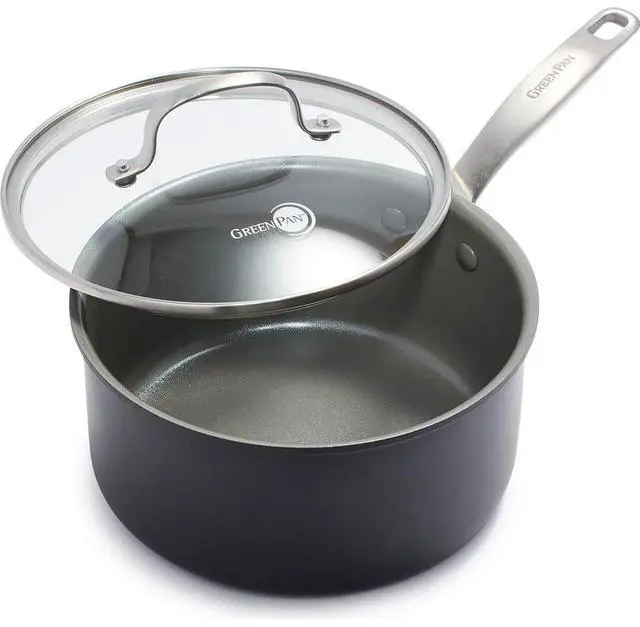 Main image of Chatham Hard Anodized Healthy Ceramic Nonstick, 3QT Saucepan Pot with Lid, PFAS-Free, Dishwasher Safe, Oven Safe, Gray