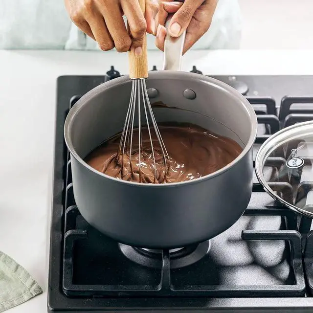 Alt view image 4 of 7 - Chatham Hard Anodized Healthy Ceramic Nonstick, 3QT Saucepan Pot with Lid, PFAS-Free, Dishwasher Safe, Oven Safe, Gray
