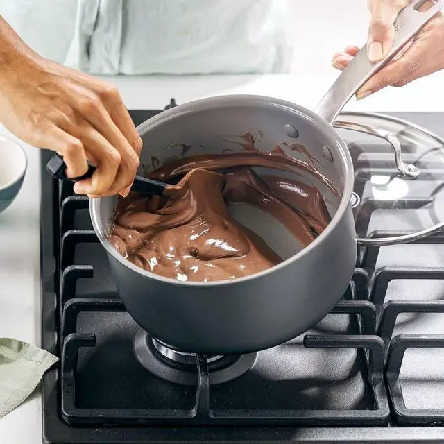 Alt view image 6 of 7 - Chatham Hard Anodized Healthy Ceramic Nonstick, 3QT Saucepan Pot with Lid, PFAS-Free, Dishwasher Safe, Oven Safe, Gray