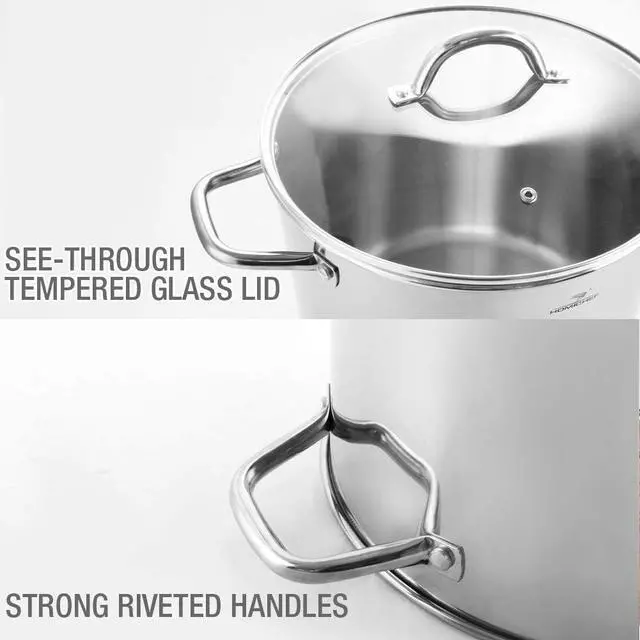 Alt view image 6 of 7 - Small Stock Pot 4 Quart Nickel Free Stainless Steel - Small 4Qt Stockpot With Glass Lid - Soup Pot Cooking Pot 4 Quart