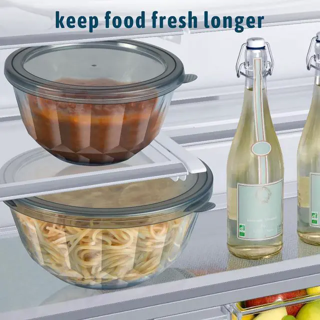 Alt view image 4 of 7 - Mixing Bowls with Airtight Lids Sets, 5 Packs Thick Glass Nesting Bowls for Kitchen Baking, Meal Prepping, Bpa Free, Dishwasher Safe, 0.5/0.8/1.6/2.7/4.4 Qt
