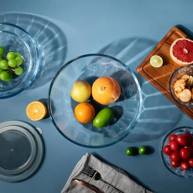 Alt view image 5 of 7 - Mixing Bowls with Airtight Lids Sets, 5 Packs Thick Glass Nesting Bowls for Kitchen Baking, Meal Prepping, Bpa Free, Dishwasher Safe, 0.5/0.8/1.6/2.7/4.4 Qt
