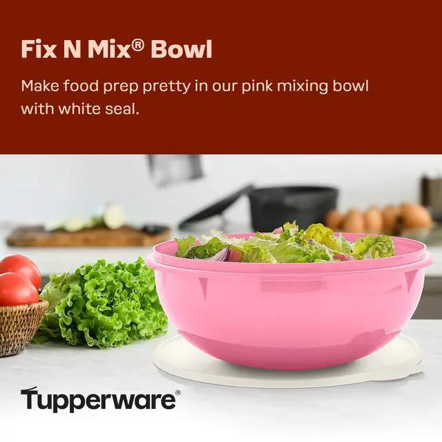 Alt view image 2 of 6 - Fix-N-Mix 1.7 Gallon Mixing Bowl with Lid, Pink Vintage Color, Dishwasher Safe and BPA Free (6.5 L)