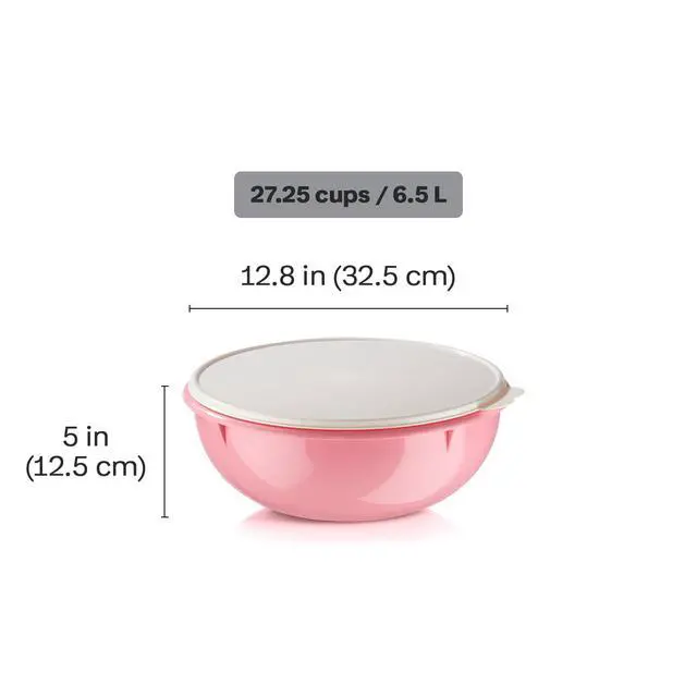 Alt view image 3 of 6 - Fix-N-Mix 1.7 Gallon Mixing Bowl with Lid, Pink Vintage Color, Dishwasher Safe and BPA Free (6.5 L)