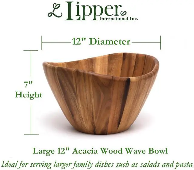 Alt view image 2 of 7 - Large Wavy Bowl, Acacia