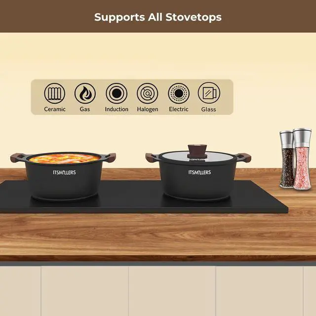 Alt view image 5 of 7 - Nonstick Stock Pot, 6.5 Qt Soup Stock Pot with Strainer Lid, Induction Cooking Pot with Visible Lid for Pasta,Spaghetti, Ceramic Casserole Makes for Effortless Cleanup