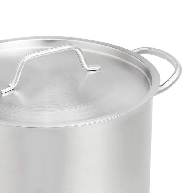 Alt view image 5 of 5 - 12 Quarts Stainless Steel Aluminum-Clad Stock Pot with Cover, Induction Compatible, Dishwasher Safe, Oven Safe, Even Heating, Soup and Pasta Pot