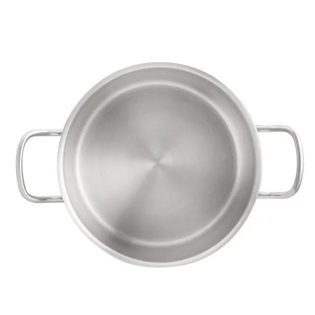 Alt view image 4 of 5 - 12 Quarts Stainless Steel Aluminum-Clad Stock Pot with Cover, Induction Compatible, Dishwasher Safe, Oven Safe, Even Heating, Soup and Pasta Pot