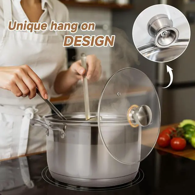Alt view image 7 of 7 - Stainless Steel Stock Pot - 12 Quart Large Cooking Pot with Lid for Pasta, Soup, Spaghetti, Nonstick Thick Base Deep Stockpot, Kitchen Cookware for Stew, Simmer, Boiling, Canning