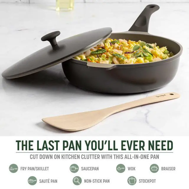 Alt view image 2 of 7 - All-in-One Pan, Multilayer Nonstick Cookware Set, High-Performance Construction, Multipurpose Design Replaces Multiple Pots and Pans, Dishwasher Safe, 11-Inch, 4.4-Quart Capacity, Graphite