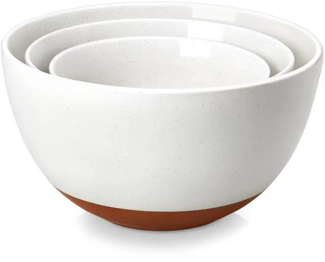 Main image of Ceramic Mixing Bowls, Large Serving Bowls for Mixing, Cooking, Prepping, Baking, Salad, Soup, Pasta, Nesting Bowls Set of 3, 46/80/140 Oz, Oven, Microwave and Dishwasher Safe, Series TARA