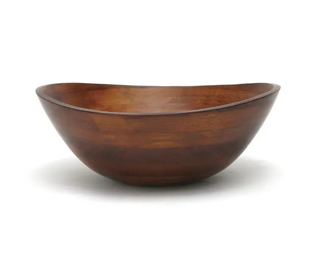 Alt view image 5 of 7 - 294 Cherry Finished Wavy Rim Serving Bowl for Fruits or Salads, Matte, Large, 13" x 12.5" x 5", Single Bowl