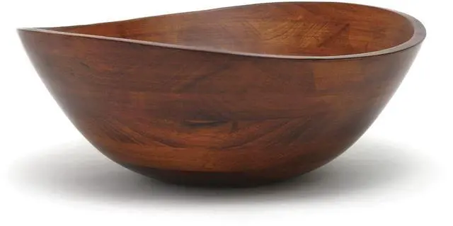 Alt view image 6 of 7 - 294 Cherry Finished Wavy Rim Serving Bowl for Fruits or Salads, Matte, Large, 13" x 12.5" x 5", Single Bowl