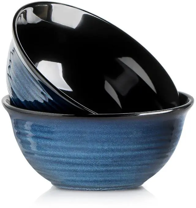Main image of Ceramic Serving Bowls, 9 Inch Large Salad Bowls for Kitchen, 84 Ounce Mixing Bowl Set of 2, Ideal for Soup Pho Pasta Popcorn, Dishwasher & Microwave Safe(Blue)