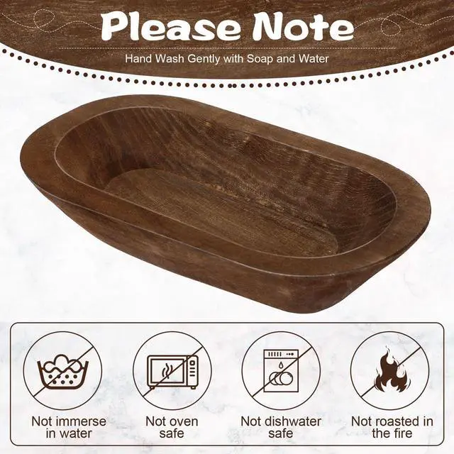 Alt view image 5 of 6 - 10 Pack Wooden Dough Bowls Bulk Rustic Dough Bowls Vintage Farmhouse Wooden Table Centerpiece for Wedding DIY Home Crafts Supplies Decoration(8.5 Inches,Brown)