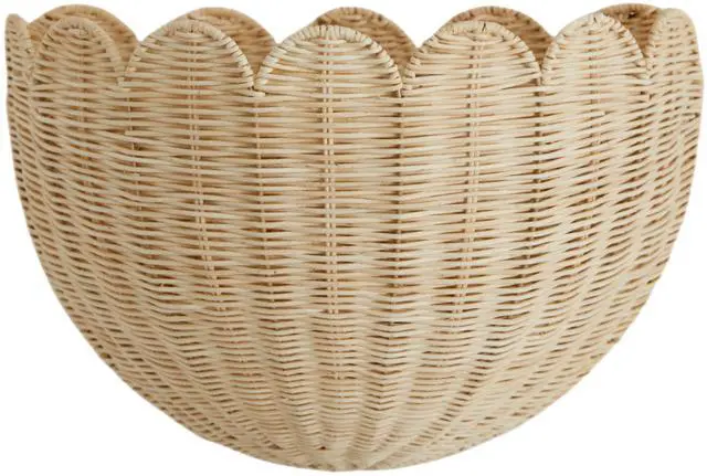 Main image of Scalloped Wicker Wall Basket - The Original - Hand Woven Basket - Scalloped Décor Wall Hanging Baskets -16" x 10" x 7"In - Hanging Wall Basket (Natural)