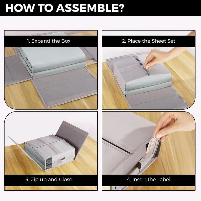 Alt view image 4 of 4 - 10 Pack Bed Sheet Organizers and Storage with 1 Bed Sheet Tucker