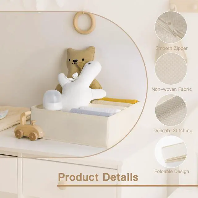 Alt view image 5 of 7 - Drawer Organizer Clothes, 24 Pack Dresser Organizer for Baby Clothes, Underwear, Sock- Foldable Closet Organization and Storage Dividers Bins for Nursery, Bedroom and Dorm (Beige)