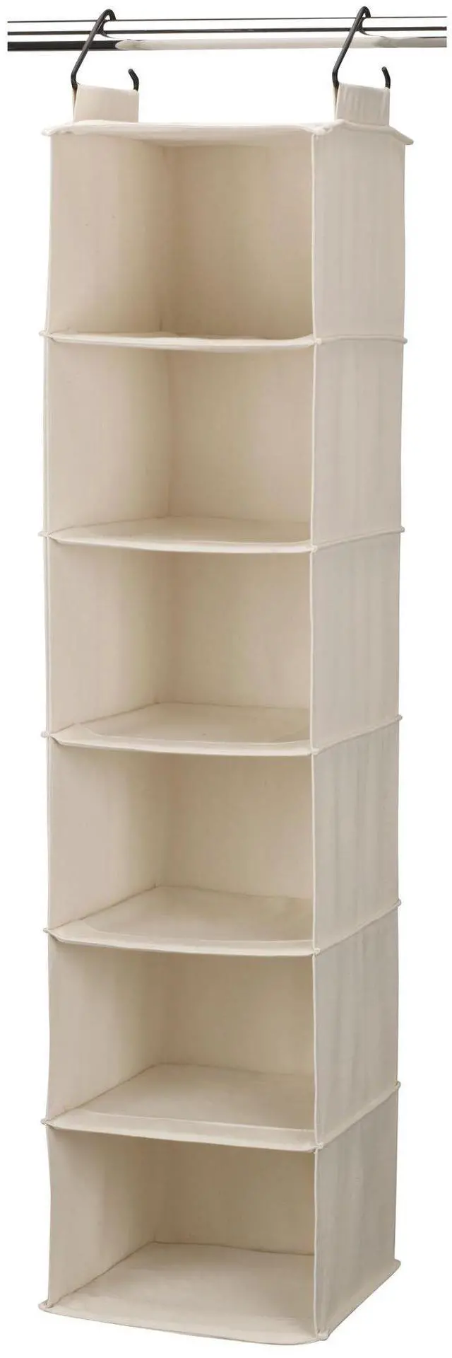 Main image of Cedarline 6Shelf Hanging Closet Organizer in HeavyDuty Cotton Canvas, Cream