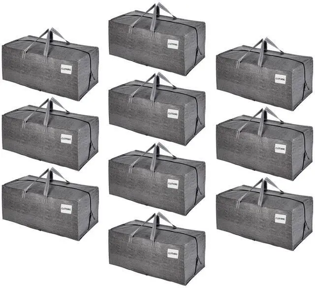 Main image of 10 Pack Heavy Duty Moving Bags with Backpack Straps, Zippers & Handles, Extra Large Packing Bags for College Dorm Essentials, Moving Supplies Alternative to Cardboard Moving Boxes