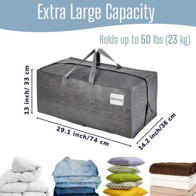 Alt view image 2 of 7 - 10 Pack Heavy Duty Moving Bags with Backpack Straps, Zippers & Handles, Extra Large Packing Bags for College Dorm Essentials, Moving Supplies Alternative to Cardboard Moving Boxes