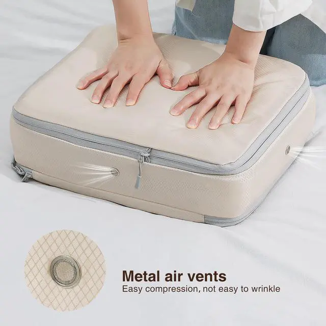 Alt view image 5 of 7 - Clothes Storage Bag 8 Pack, 19L Compression Storage Bags for Sweater, Closet, Sheet Storage Organizer with Window Handle, Compression Packing Cubes Space Saver Storage Bags with Zipper