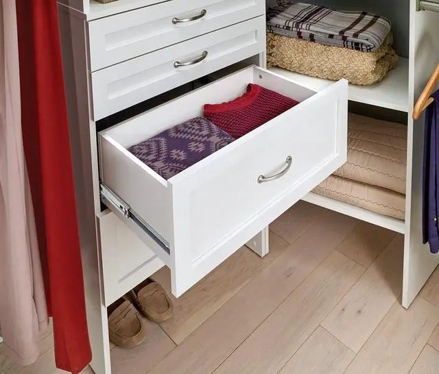 Alt view image 2 of 6 - SuiteSymphony Wood Closet Drawer, Storage Tower Add On Accessory, Shaker Style, 25 x 10, Pure White