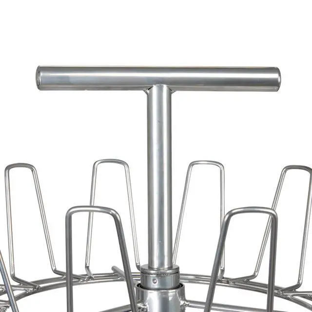 Alt view image 6 of 7 - 4-Tier Revolving Shoe Tree, Heavy-Duty Steel with Stabilized Base, Holds 24 Pairs of Shoes, Great for Most Styles, Chromelike Finish