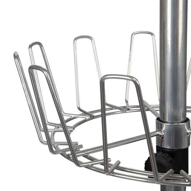 Alt view image 7 of 7 - 4-Tier Revolving Shoe Tree, Heavy-Duty Steel with Stabilized Base, Holds 24 Pairs of Shoes, Great for Most Styles, Chromelike Finish