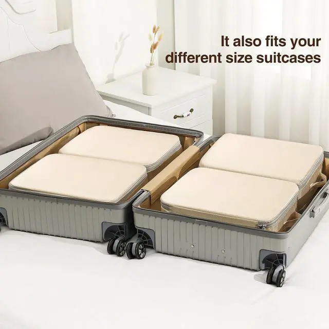 Alt view image 7 of 7 - Clothes Storage Bag 8 Pack, 19L Compression Storage Bags for Sweater, Closet, Sheet Storage Organizer with Window Handle, Compression Packing Cubes Space Saver Storage Bags with Zipper