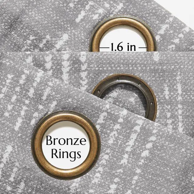 Alt view image 7 of 7 - Boho Curtains for Living Room Farmhouse Grey Curtains 84 Inch Length for Bedroom Grommet Semi Sheer Drapes Geometric Striped Printed Mudcloth Light Filtering 2 Panels Set