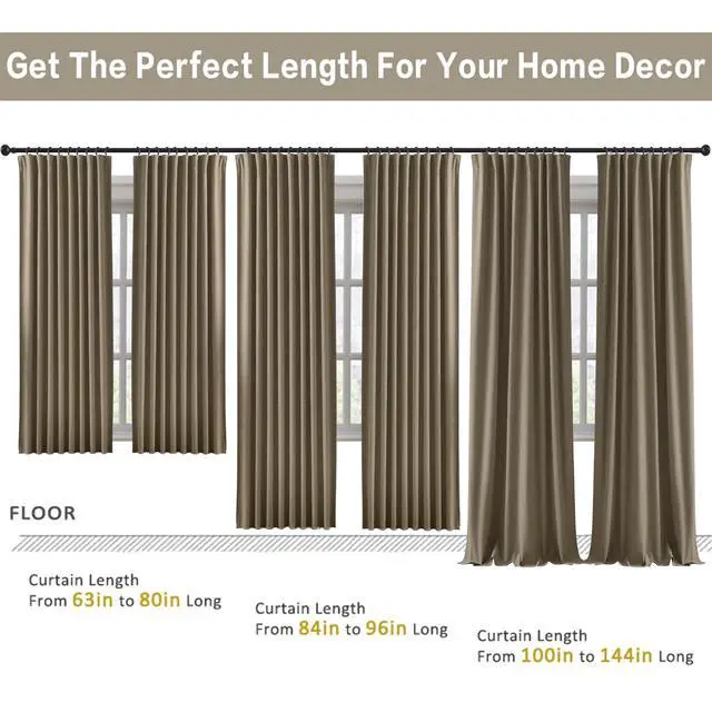 Alt view image 7 of 7 - Linen Brown Room Darkening Curtains for Living Room,Pinch Pleated Back Tab Drapes with Hooks,Linen Burlap Thermal Insulated Noise Reducing Window Curtain Panels for Bedroom,W50 x L96, 2 Panels