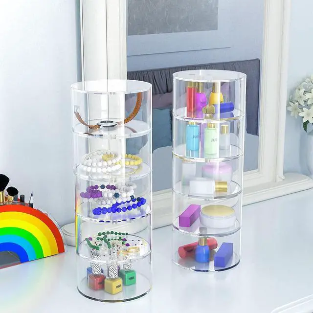 Alt view image 3 of 7 - Belt Organizer, Acrylic 10 Layers Belt Case Storage Holder and Display for Accessories like Jewelry,Watch,Bracelets