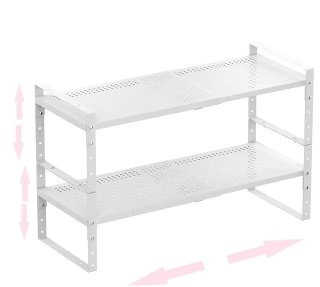 Main image of Multi-Functional Metal Shoe Rack, Space-Saving, Perfect for Entryway, Closet, Bathroom, etc. - Sturdy and Durable, High Weight Capacity2PACKS/White/Large