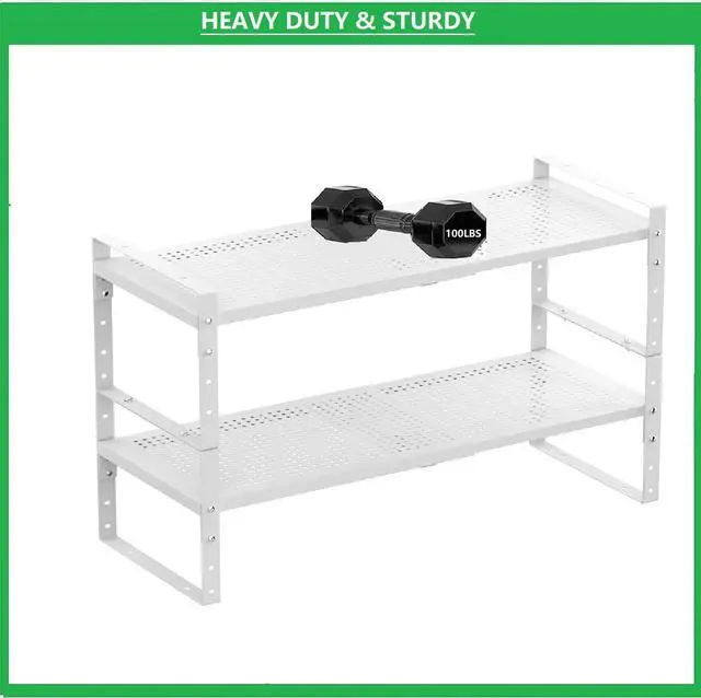 Alt view image 6 of 6 - Multi-Functional Metal Shoe Rack, Space-Saving, Perfect for Entryway, Closet, Bathroom, etc. - Sturdy and Durable, High Weight Capacity2PACKS/White/Large