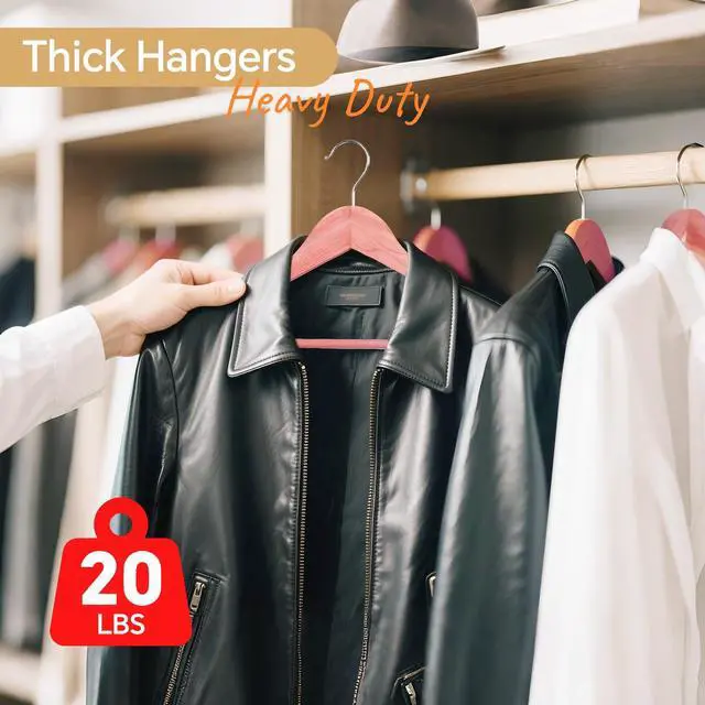 Alt view image 5 of 7 - Wide Shoulder Cedar Hangers for Suits and Coats with Non Slip Pant Bar,360° Swivel Hook, Smooth Finish Cedar Wood Hangers for Closet, Closet Essentials, 10 Pack