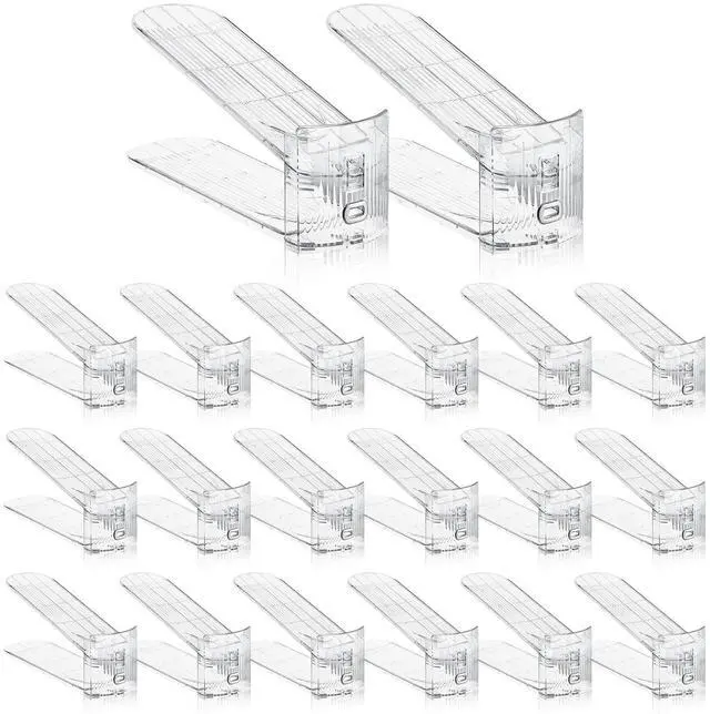 Main image of Clear Shoe Slot Organizer, 20 Pack Adjustable Shoe Slots Organizer for Closet Clear Shoe Stackers Shoe Rack Holder Shoe Space Savers for A Pair of Shoes(Transparent)