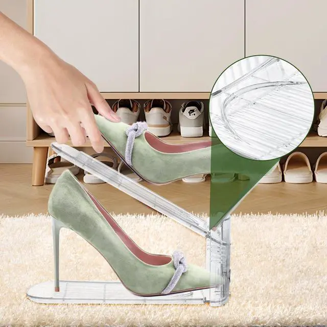 Alt view image 6 of 7 - Clear Shoe Slot Organizer, 20 Pack Adjustable Shoe Slots Organizer for Closet Clear Shoe Stackers Shoe Rack Holder Shoe Space Savers for A Pair of Shoes(Transparent)