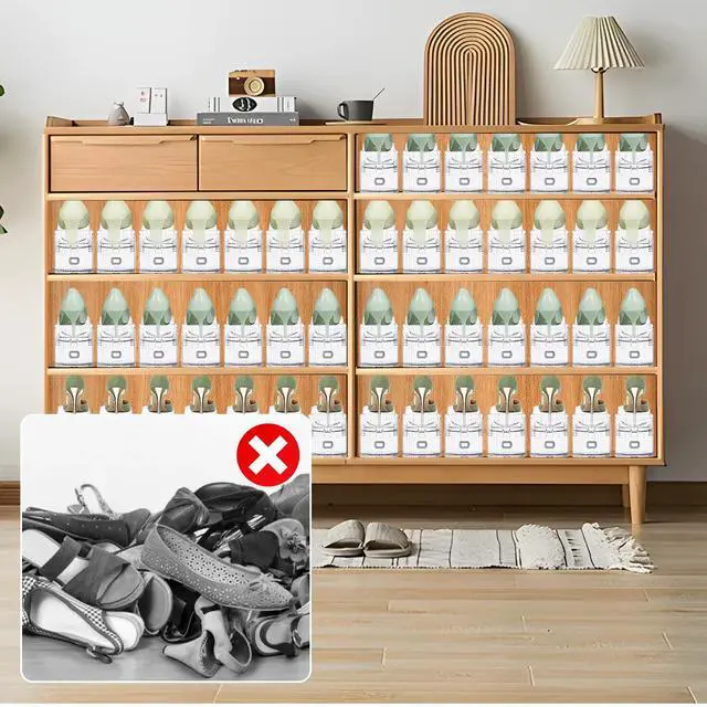 Alt view image 7 of 7 - Clear Shoe Slot Organizer, 20 Pack Adjustable Shoe Slots Organizer for Closet Clear Shoe Stackers Shoe Rack Holder Shoe Space Savers for A Pair of Shoes(Transparent)