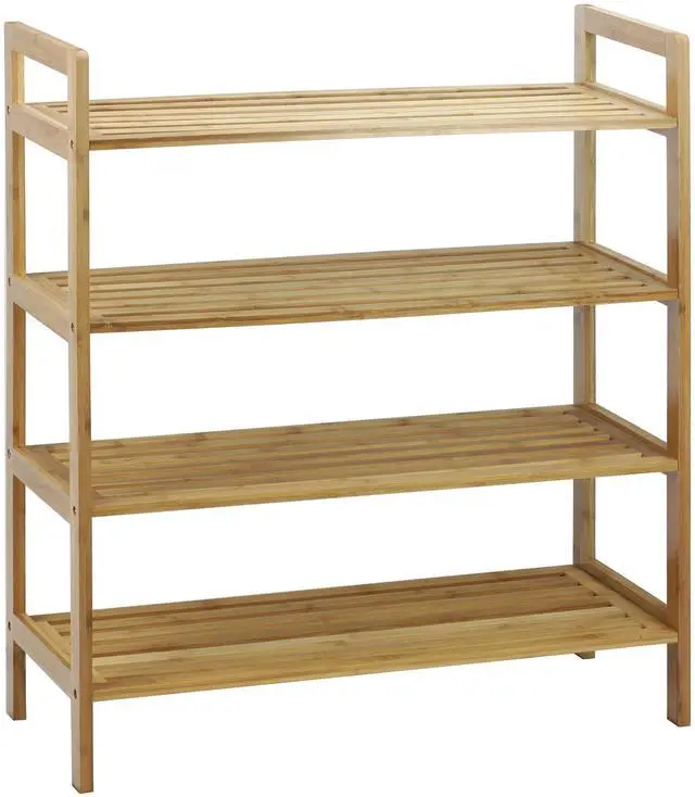 Main image of 4-Tier Bamboo, Natural Shoe Rack, Medium