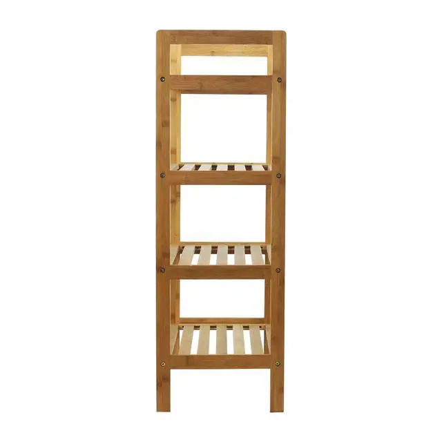 Alt view image 2 of 5 - 4-Tier Bamboo, Natural Shoe Rack, Medium