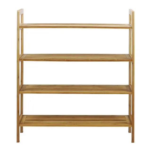Alt view image 3 of 5 - 4-Tier Bamboo, Natural Shoe Rack, Medium