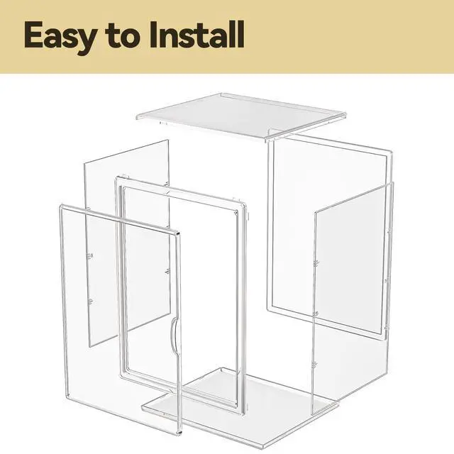 Alt view image 6 of 7 - 15.75''x11.81''x9.84'' XX-Large Clear Shoe Storage Boxes with Divider, Stackable Plastic Boot Boxes with Magnetic Door, Acrylic display case Box with Lids for Sneaker Purses Handbags Books (3)