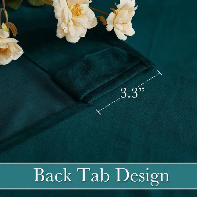Alt view image 5 of 7 - Teal Velvet Curtains 84 inch Length - Super Soft Durable Window Drapes Plush Velvet Room Darkening Backdrop for Nursery Playroom Bedroom, Peacock Blue, W52 x L84 inches, 2 Panels