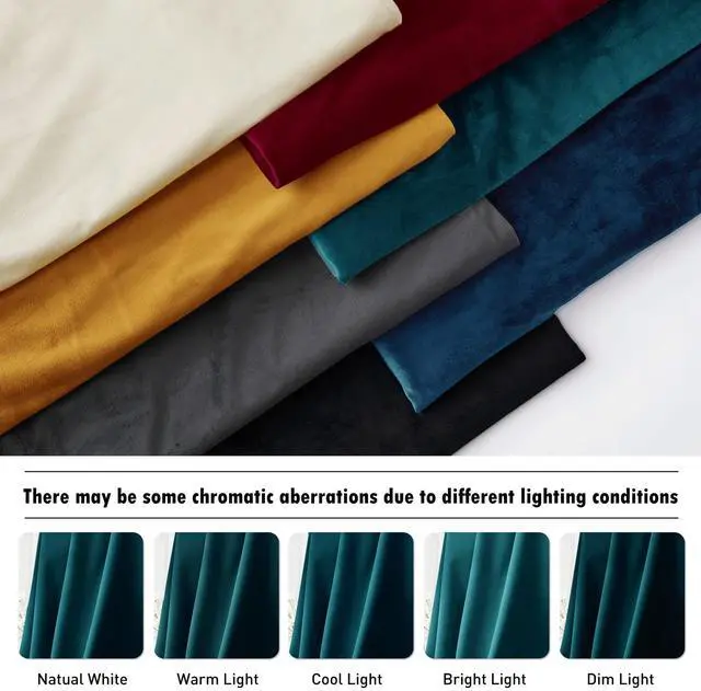 Alt view image 7 of 7 - Teal Velvet Curtains 84 inch Length - Super Soft Durable Window Drapes Plush Velvet Room Darkening Backdrop for Nursery Playroom Bedroom, Peacock Blue, W52 x L84 inches, 2 Panels
